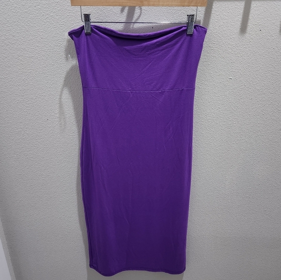 See You Monday Dress‎ Women's L Purple Pencil Strapless Casual Bodycon Stretch - Picture 1 of 6